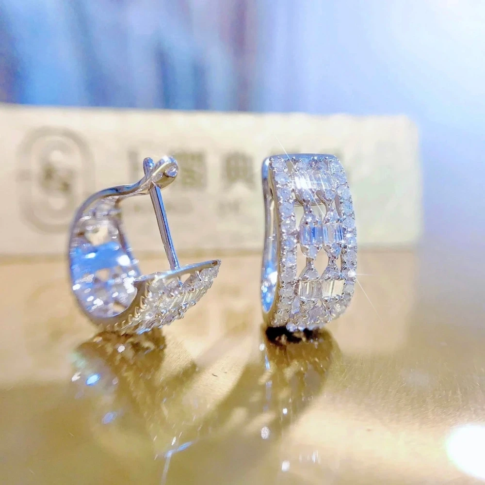 18K天然鑽石-多鑽款耳環