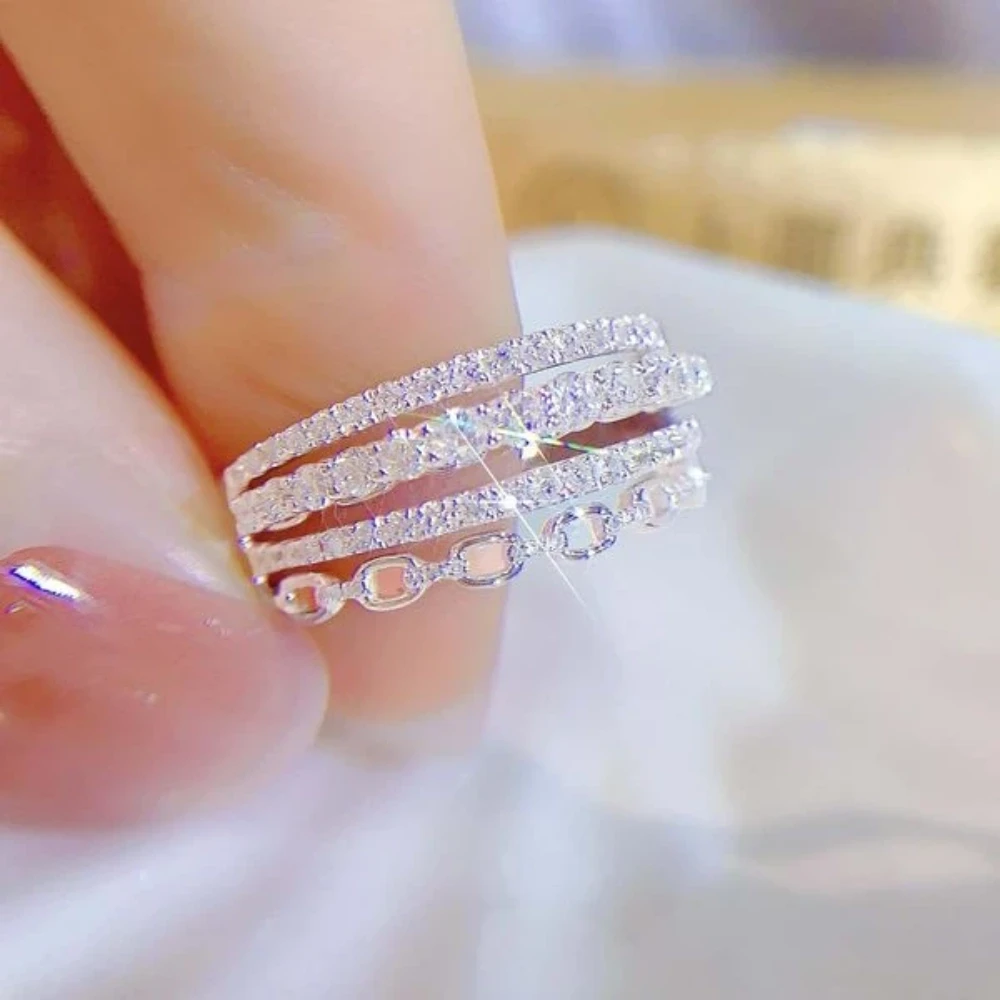 18K天然鑽石-多排款戒指