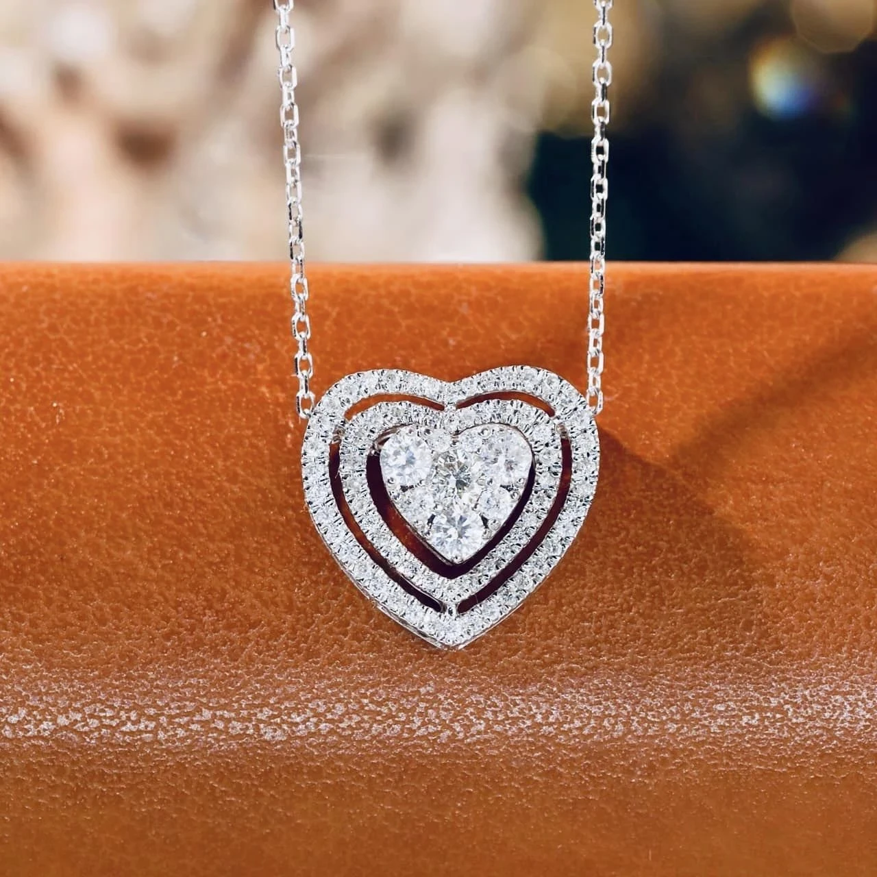 18K天然鑽石-愛心項鍊