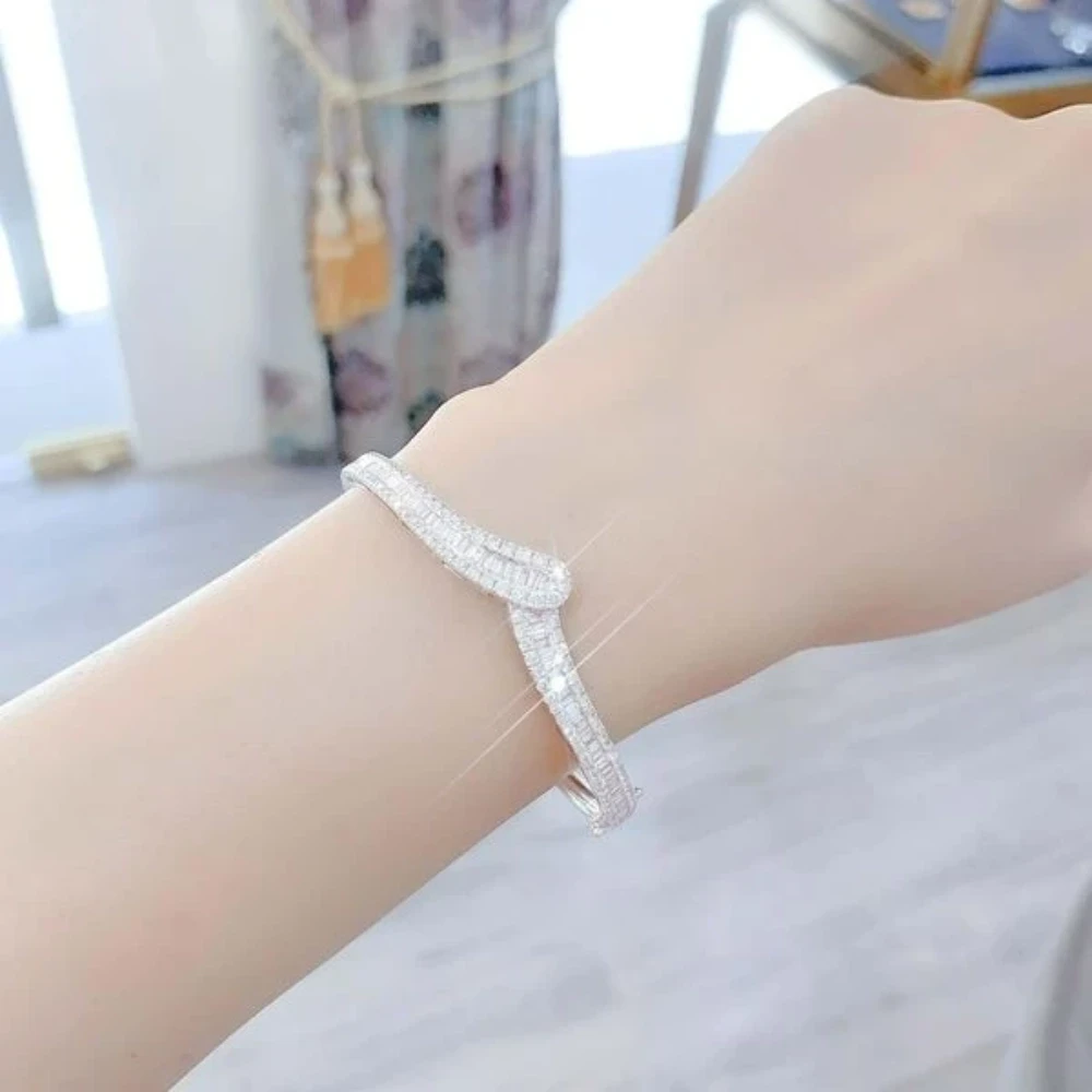 18K天然鑽石-人字手環