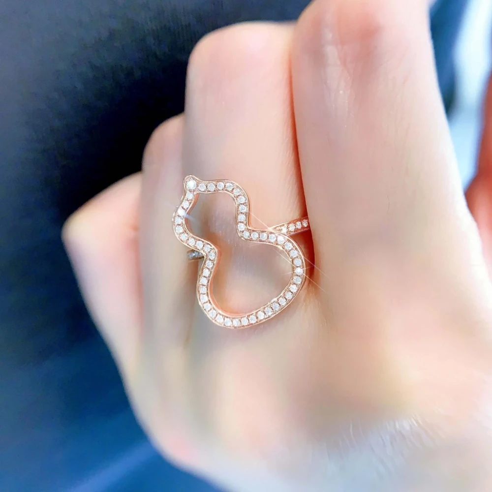 18K天然鑽石-葫蘆戒指