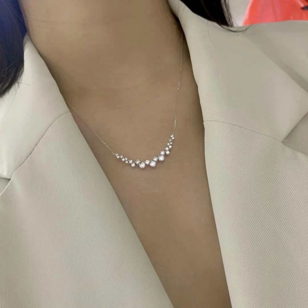 18K天然鑽石-微笑雨露項鍊