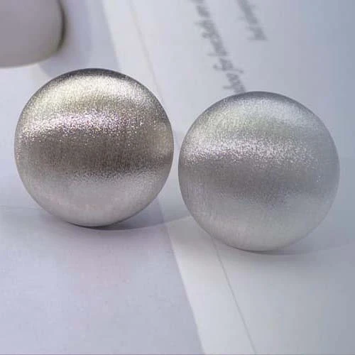 18K-圓形拉絲耳環