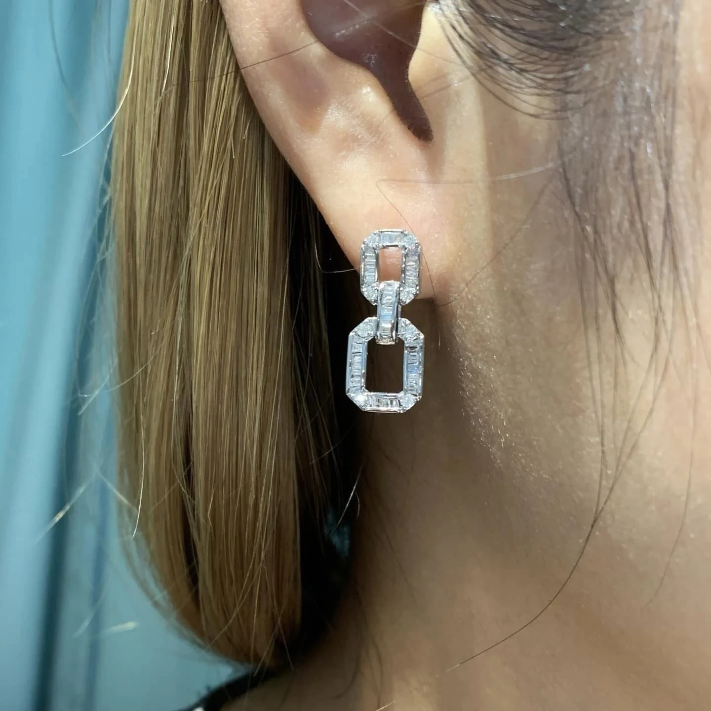 18K天然鑽石-名媛耳環