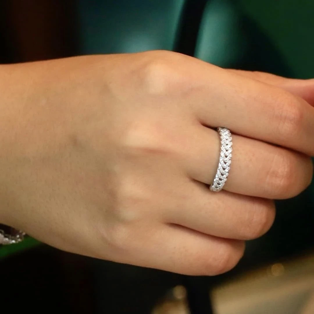 18K天然鑽石-麥穗戒指