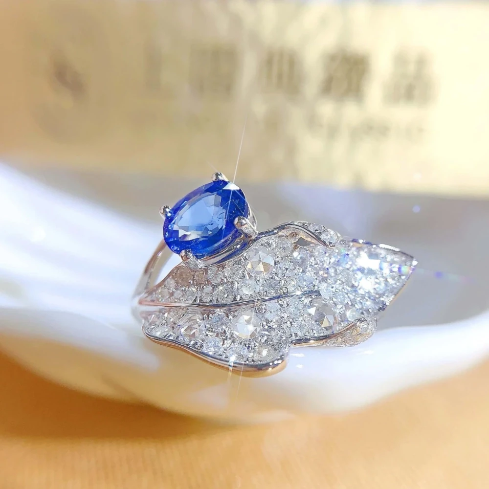 18K天然鑽石-藍寶石一葉方舟造型戒指 - 第7張圖 18K天然鑽石-藍寶石一葉方舟造型戒指