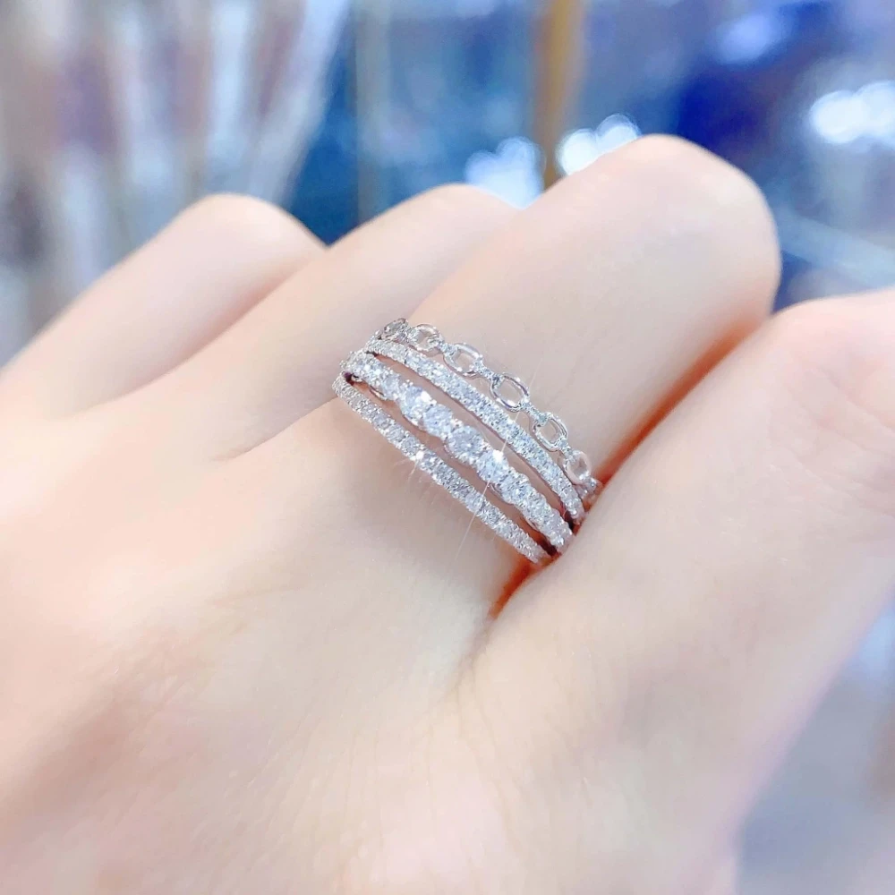 18K天然鑽石-多排款戒指 - 第3張圖 18K天然鑽石-多排款戒指