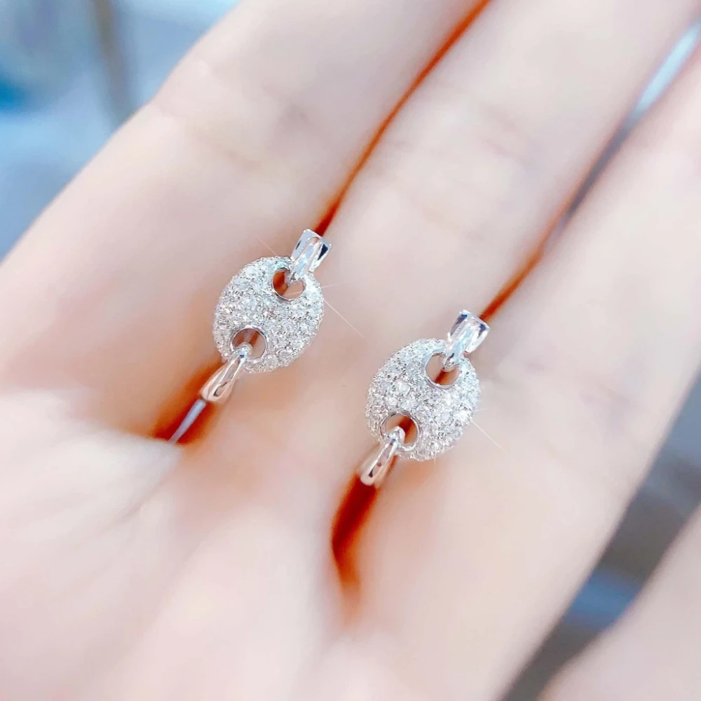 18K天然鑽石-雙圈耳扣式耳環 - 第3張圖 18K天然鑽石-雙圈耳扣式耳環