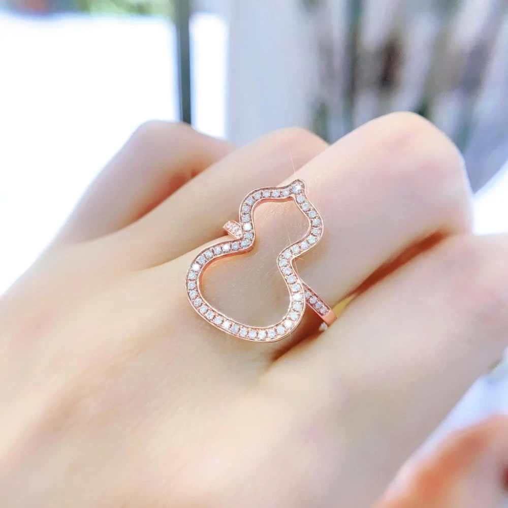 18K天然鑽石-葫蘆戒指