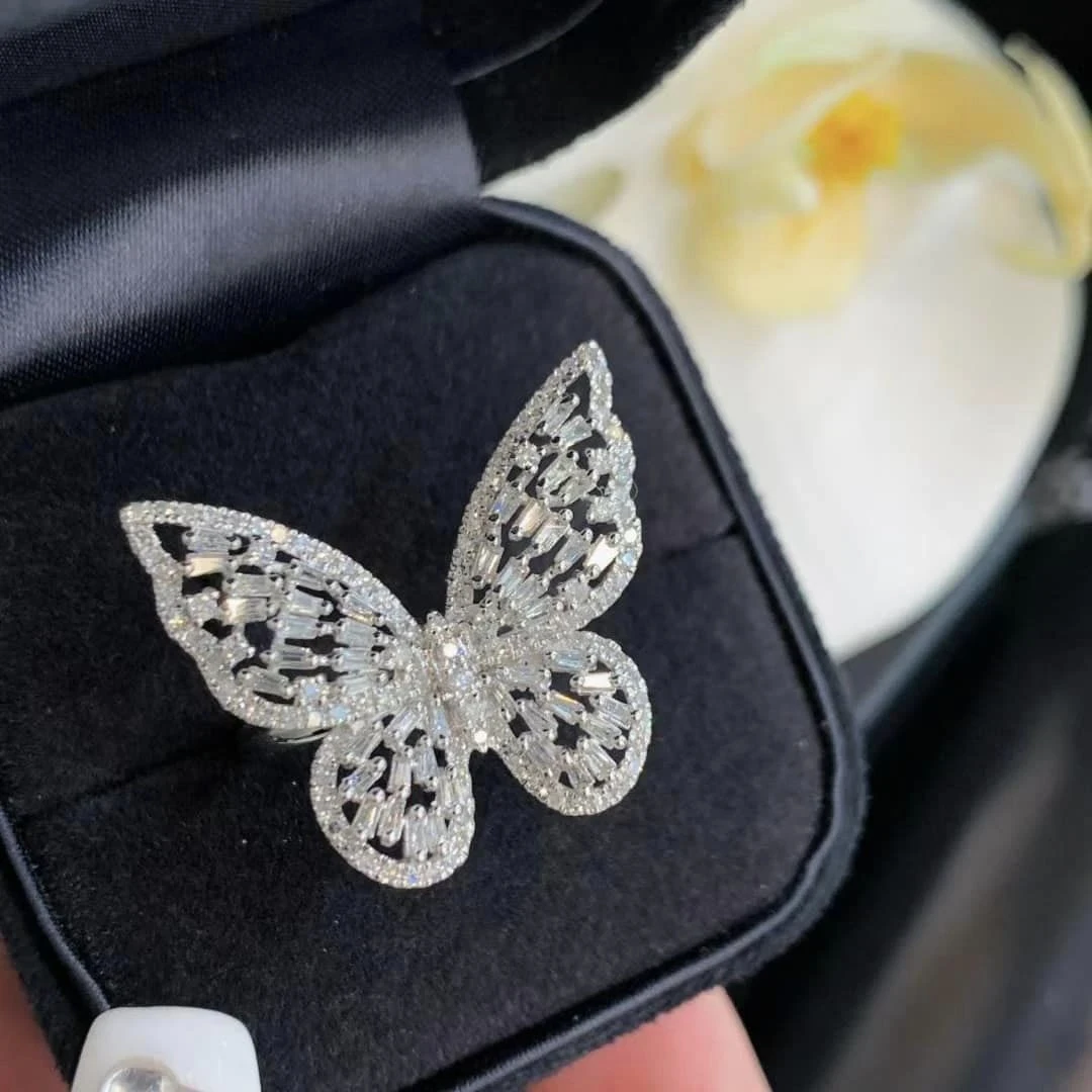 18K天然鑽石-鏤空蝴蝶戒指 - 第3張圖 18K天然鑽石-鏤空蝴蝶戒指