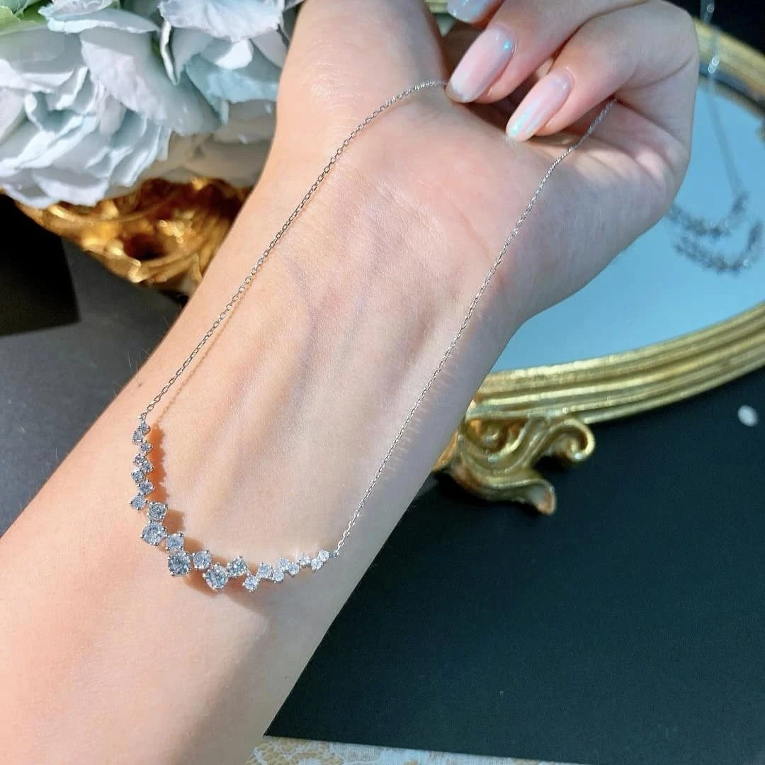 18K天然鑽石-微笑雨露項鍊