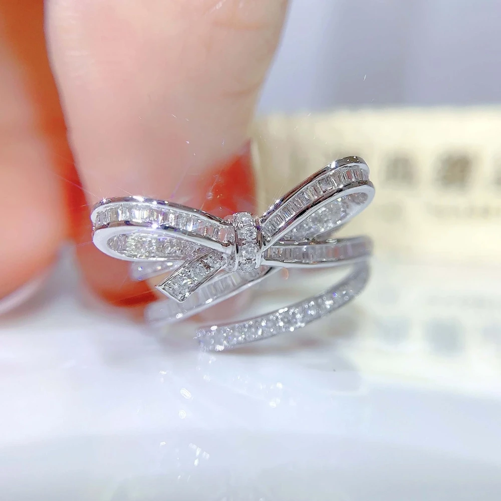 18K天然鑽石-蝴蝶結繞指戒指 - 第3張圖 18K天然鑽石-蝴蝶結繞指戒指