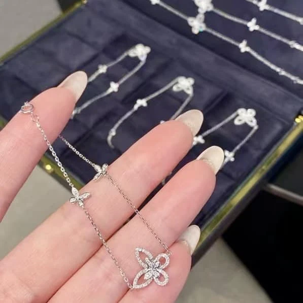 18K天然鑽石-三蝴蝶手鍊