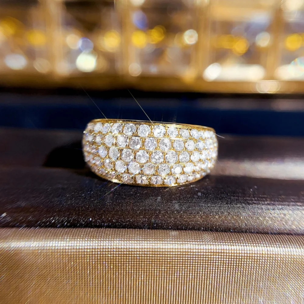 18K天然鑽石-五排鑽戒指 - 第3張圖 18K天然鑽石-五排鑽戒指