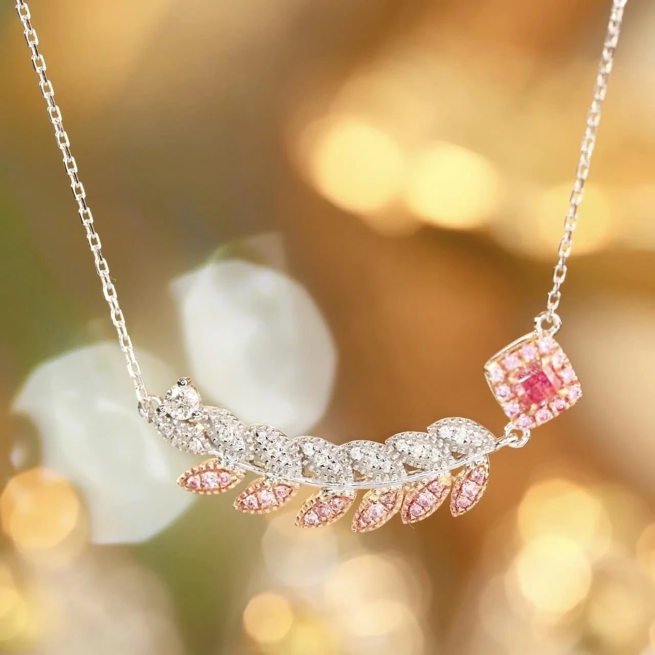 18K天然鑽石-麥穗項鍊 - 第3張圖 18K天然鑽石-麥穗項鍊