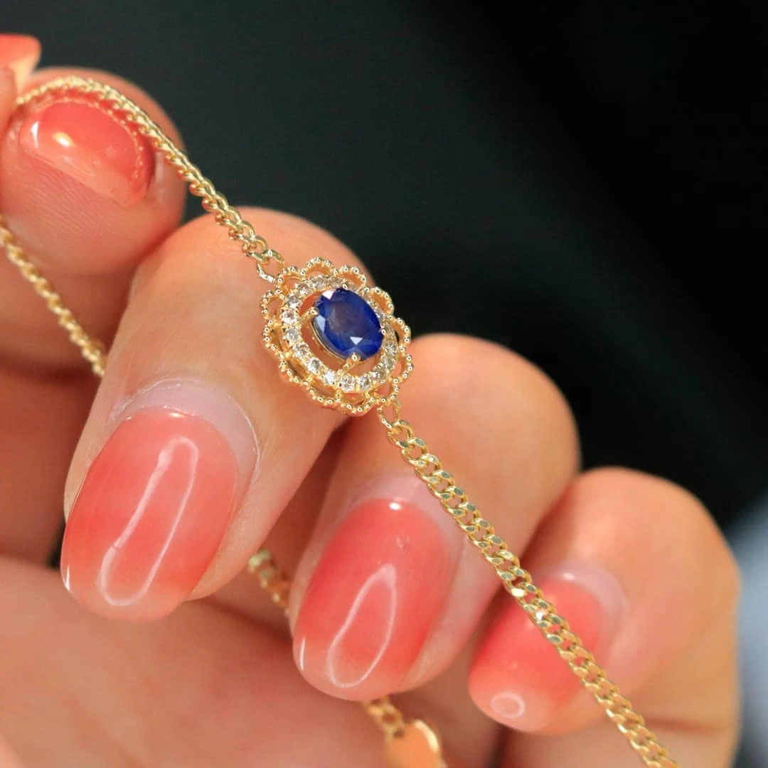 18K天然鑽石-藍寶石手鍊 - 第3張圖 18K天然鑽石-藍寶石手鍊