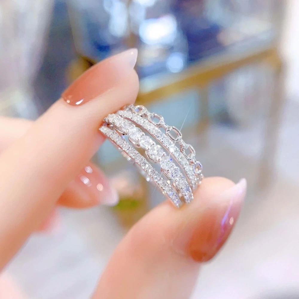 18K天然鑽石-多排款戒指 - 第4張圖 18K天然鑽石-多排款戒指