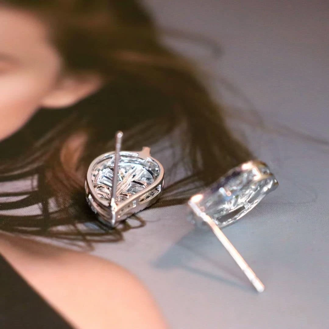 18K天然鑽石-葉子造型耳環