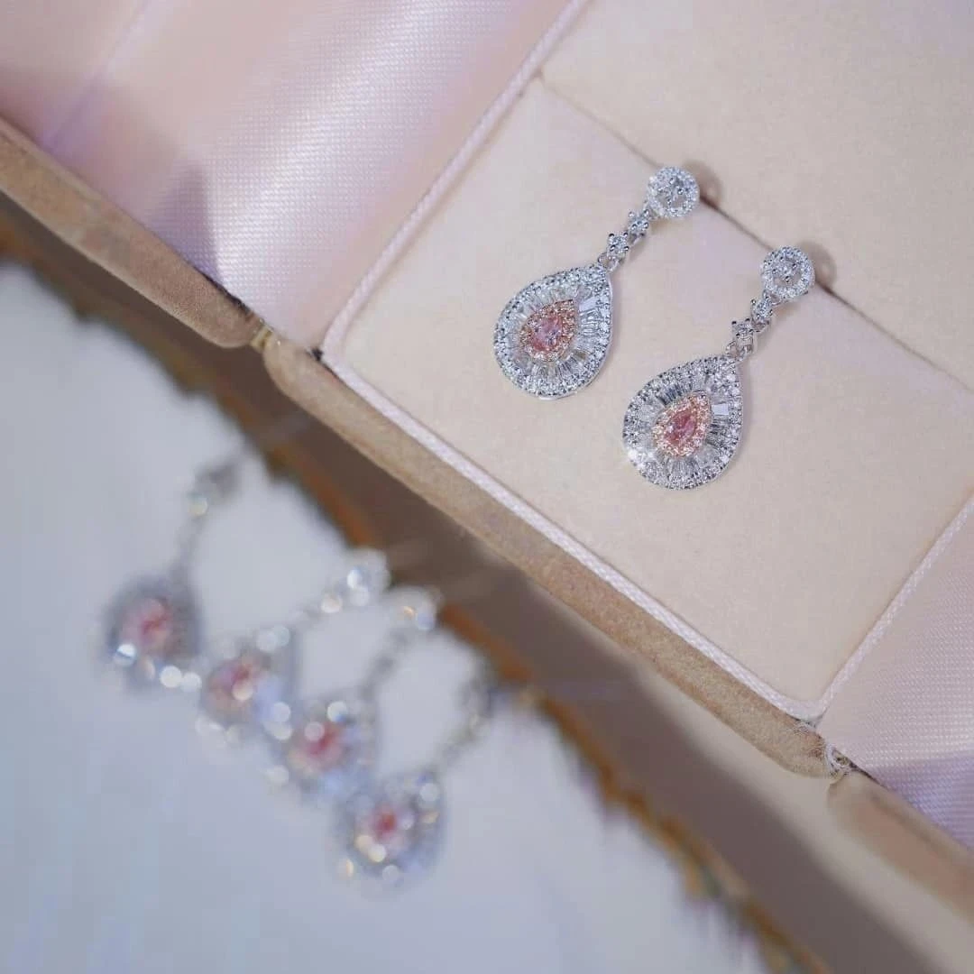 18K天然粉鑽-水滴耳環 - 第4張圖 18K天然粉鑽-水滴耳環