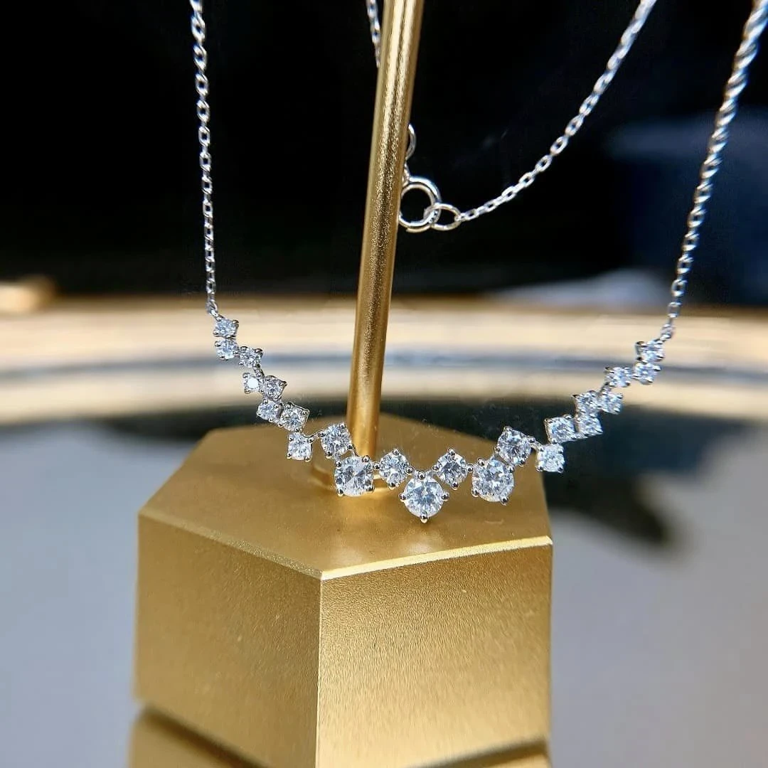 18K天然鑽石-微笑雨露項鍊