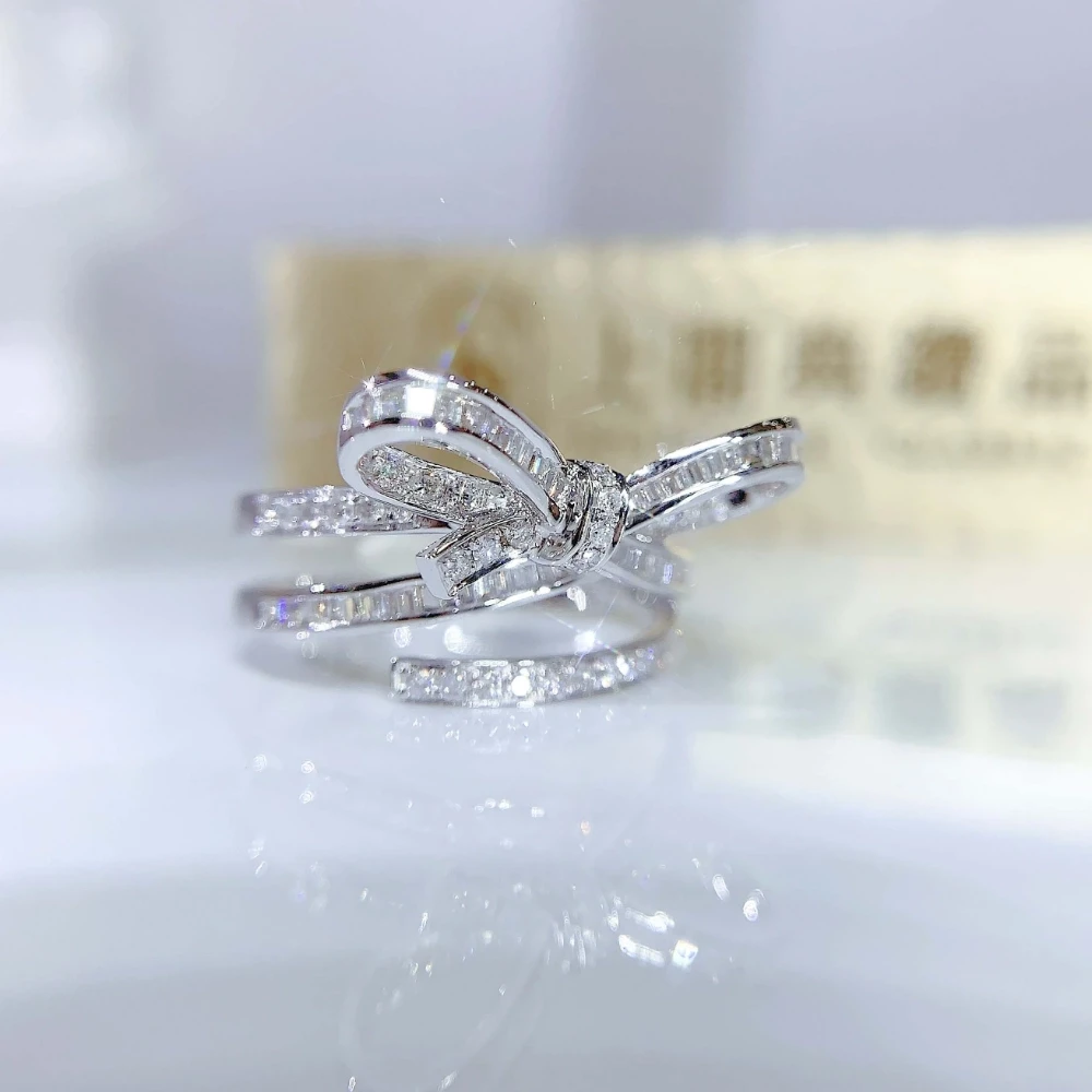 18K天然鑽石-蝴蝶結繞指戒指 - 第4張圖 18K天然鑽石-蝴蝶結繞指戒指