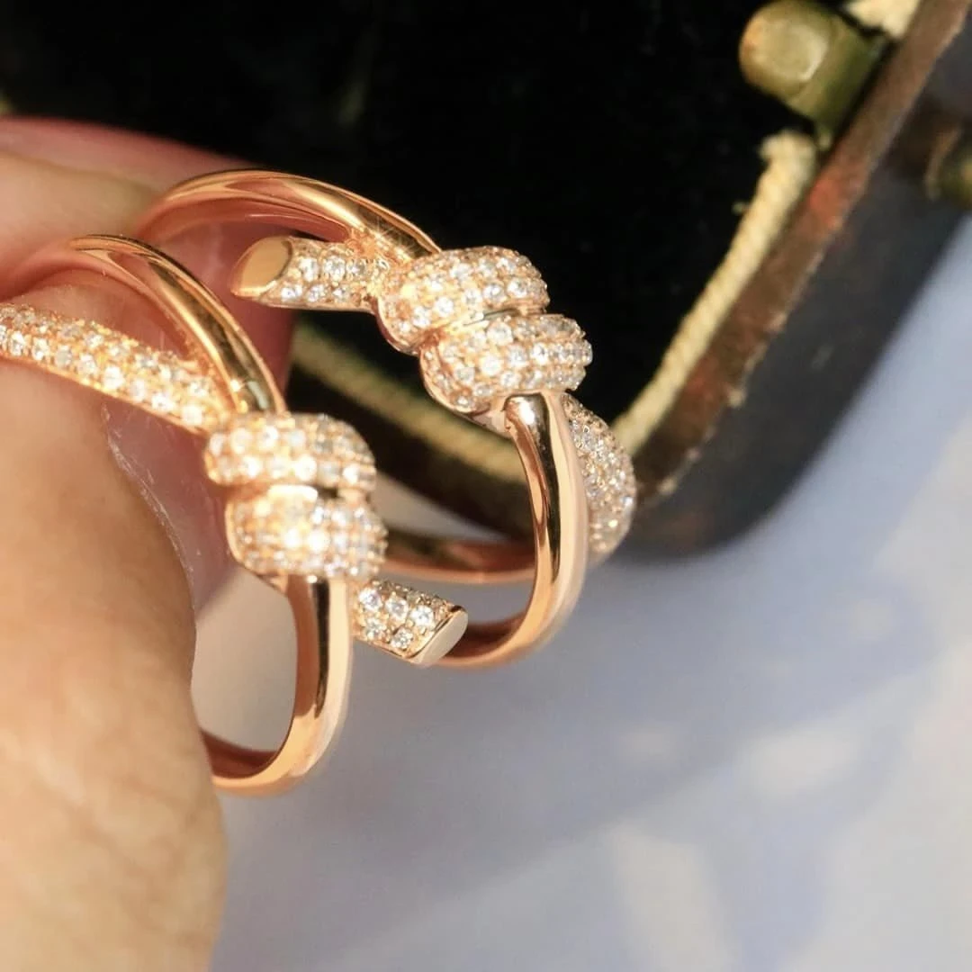 18K天然鑽石-打結戒指