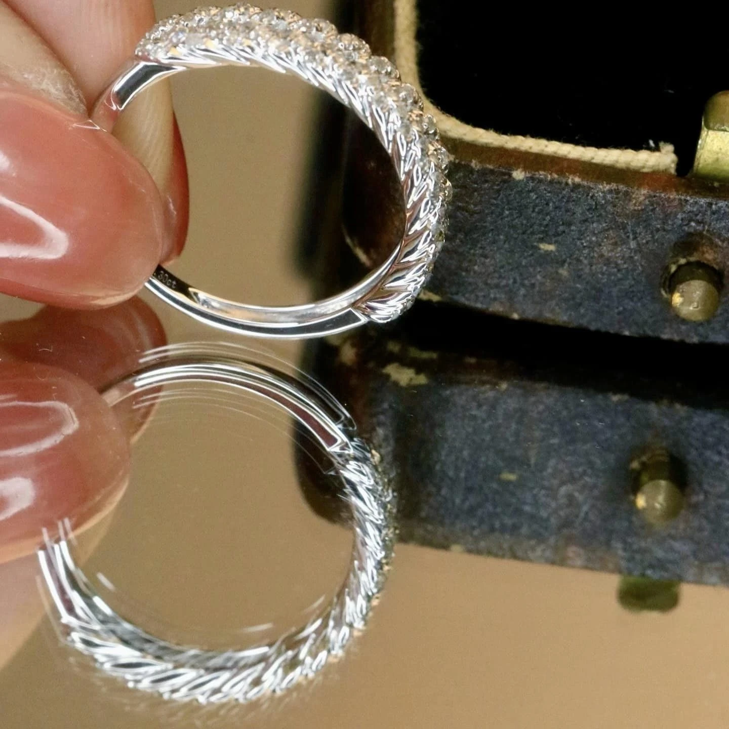 18K天然鑽石-麥穗戒指