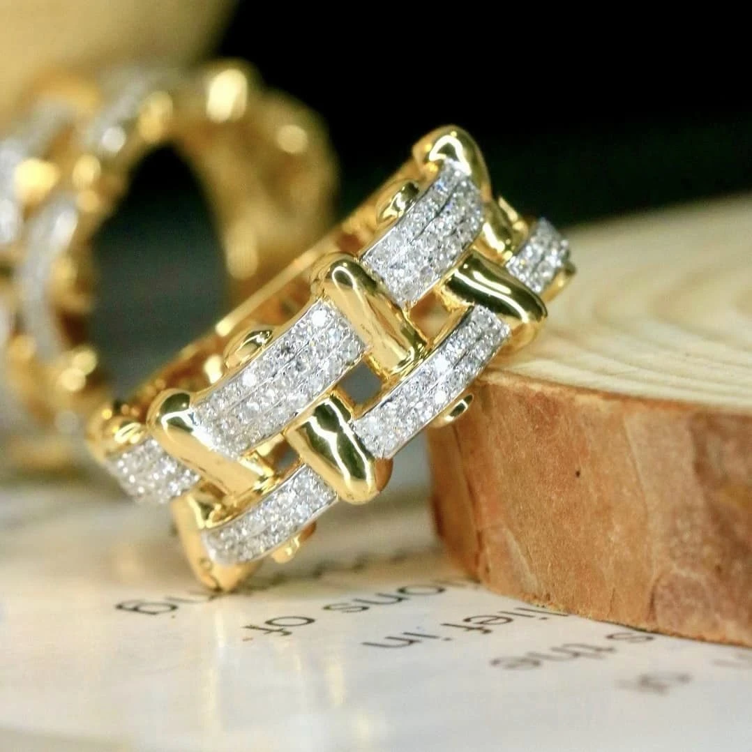 18K天然鑽石-錯落款戒指 - 第4張圖 18K天然鑽石-錯落款戒指