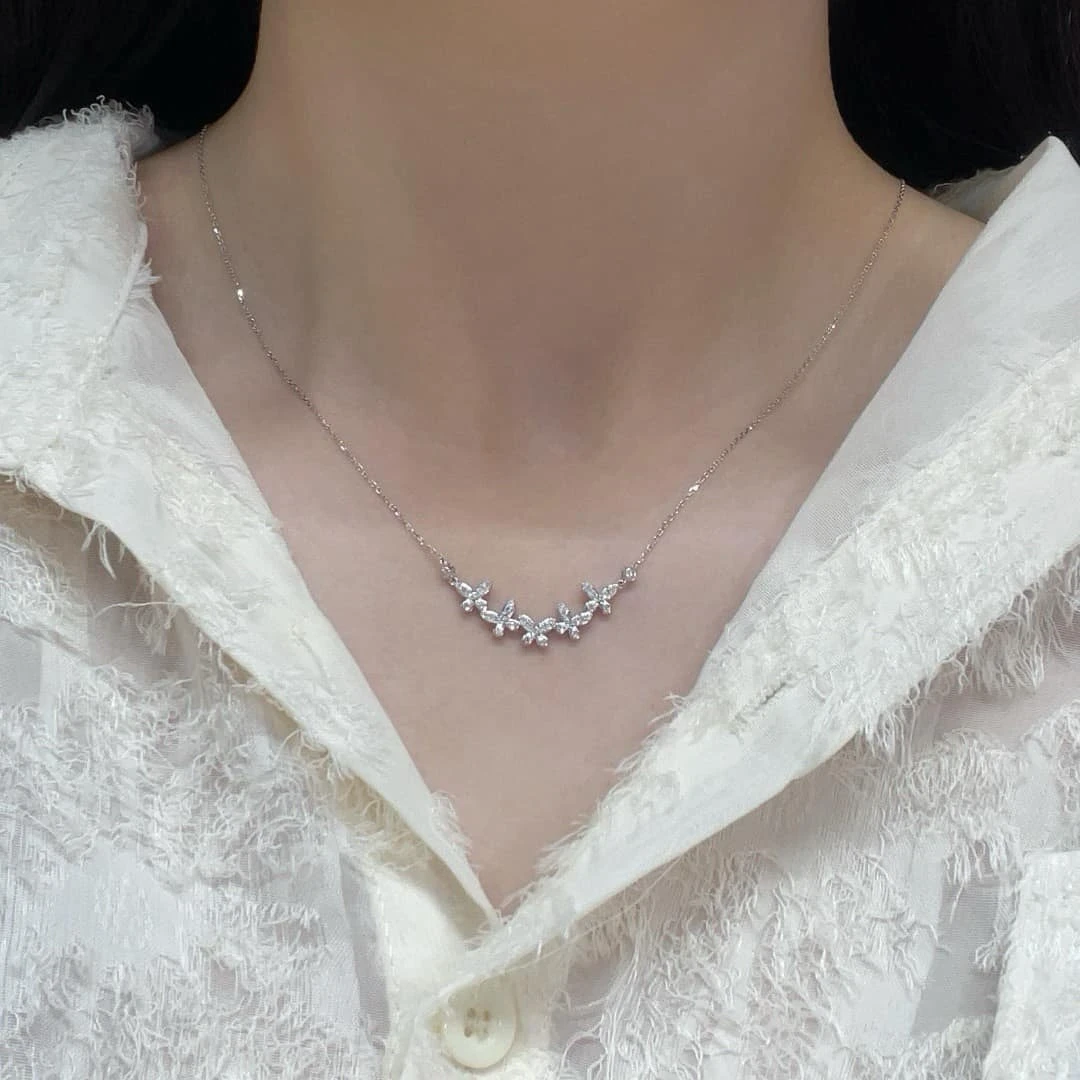 18K天然鑽石-微笑蝴蝶項鍊