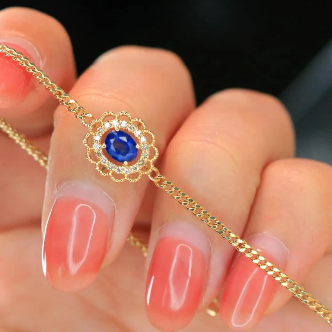 18K天然鑽石-藍寶石手鍊 - 第4張圖 18K天然鑽石-藍寶石手鍊