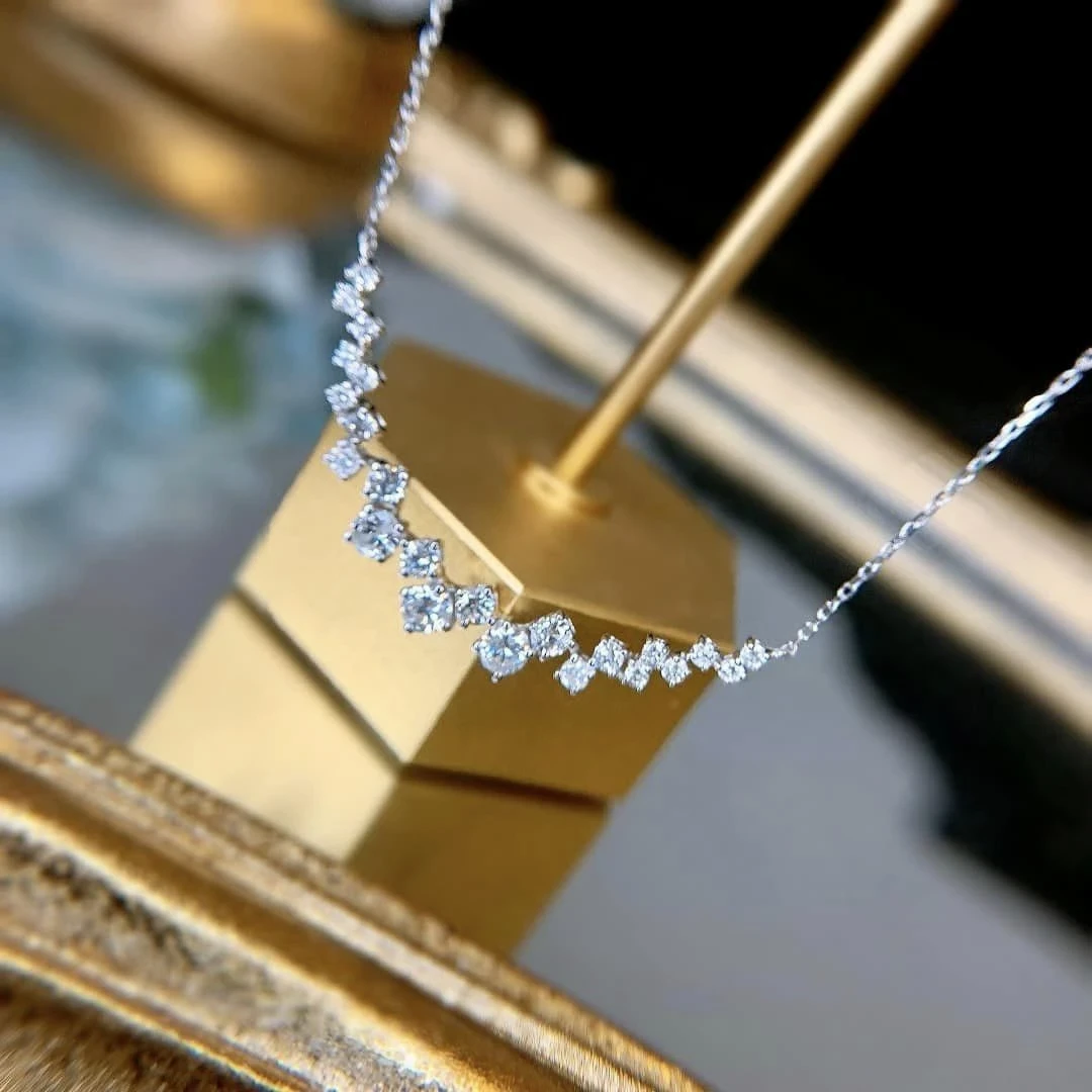 18K天然鑽石-微笑雨露項鍊