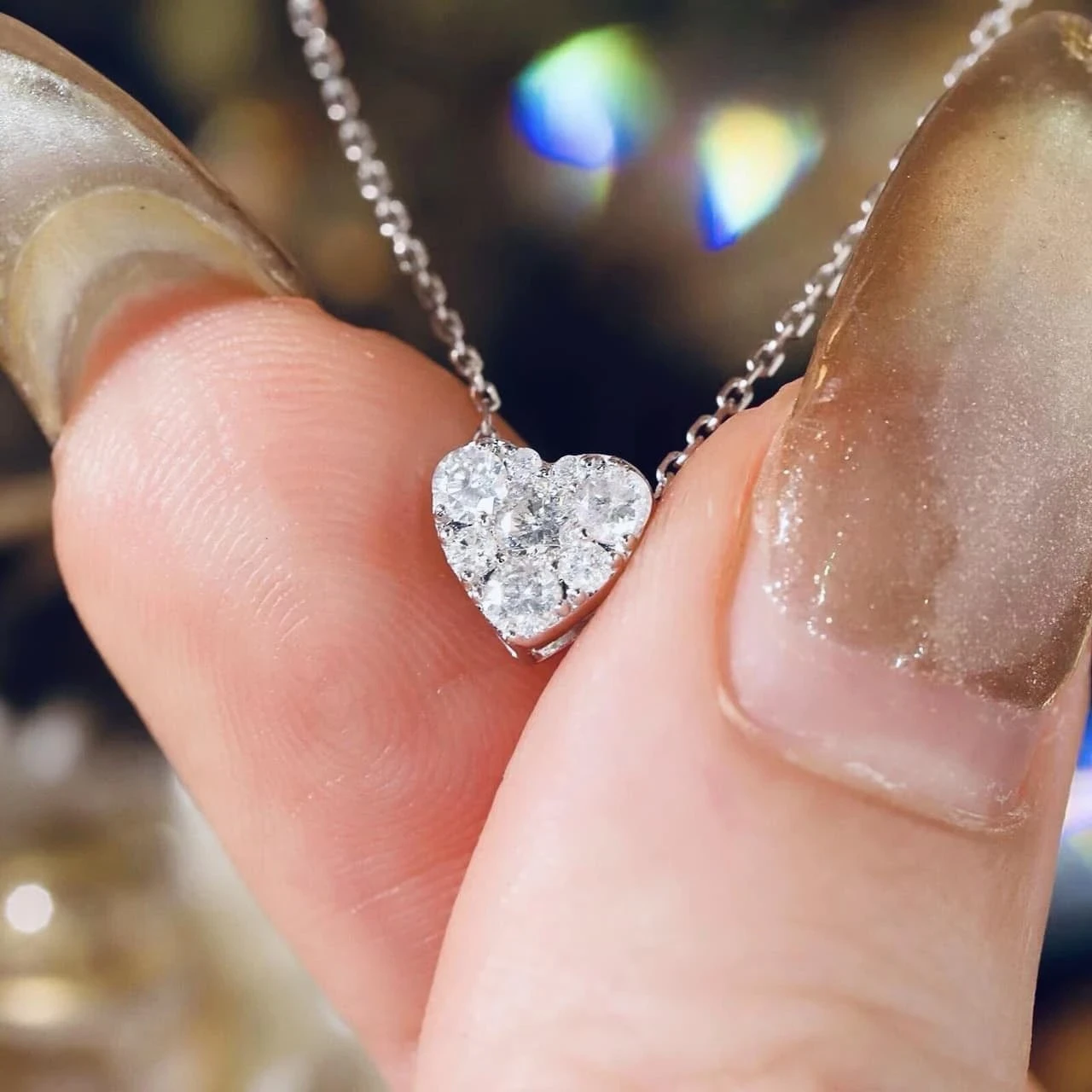 18K天然鑽石-愛心項鍊