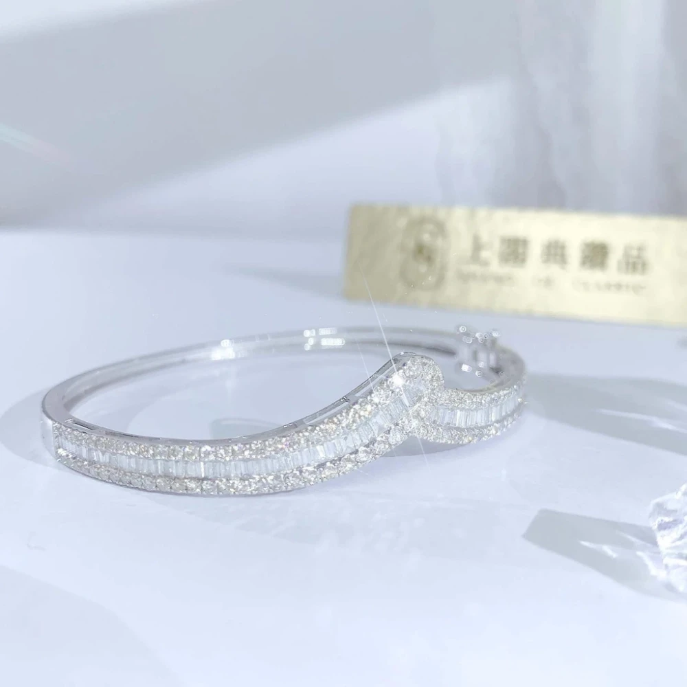 18K天然鑽石-人字手環