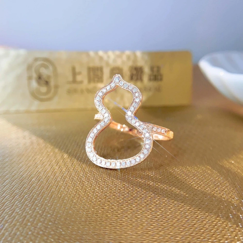 18K天然鑽石-葫蘆戒指