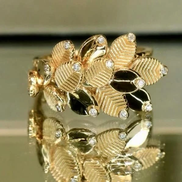 18K天然鑽石-咖啡豆系列戒指