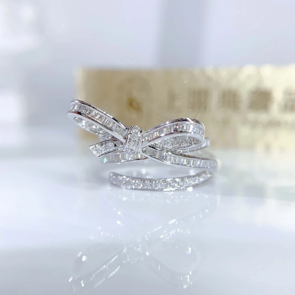 18K天然鑽石-蝴蝶結繞指戒指 - 第5張圖 18K天然鑽石-蝴蝶結繞指戒指