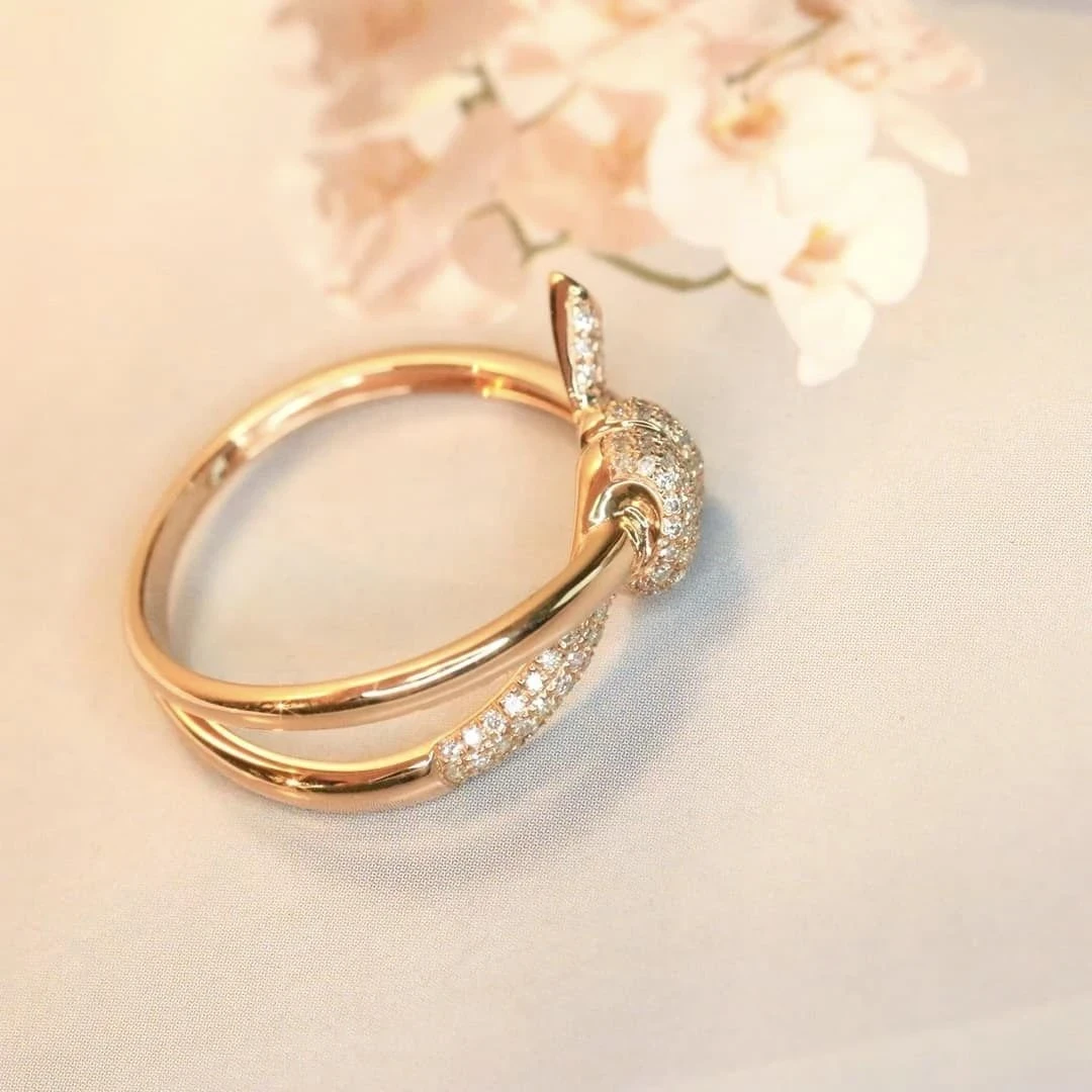 18K天然鑽石-打結戒指