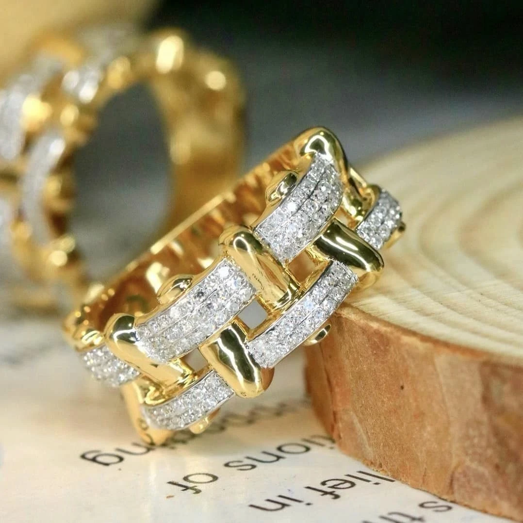 18K天然鑽石-錯落款戒指 - 第5張圖 18K天然鑽石-錯落款戒指