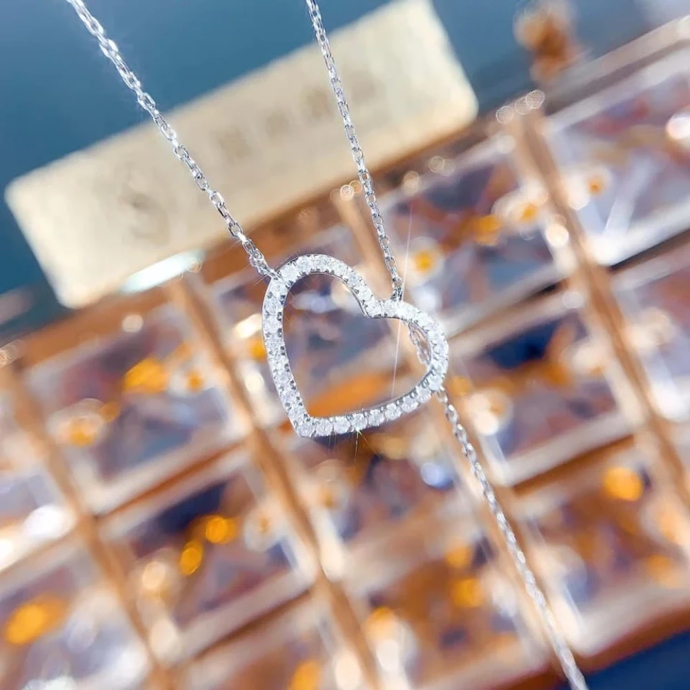 18K天然鑽石-雙愛心項鍊