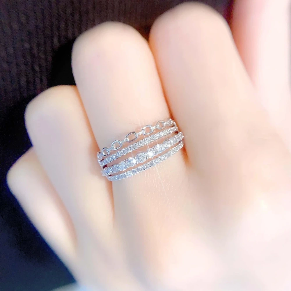 18K天然鑽石-多排款戒指 - 第5張圖 18K天然鑽石-多排款戒指