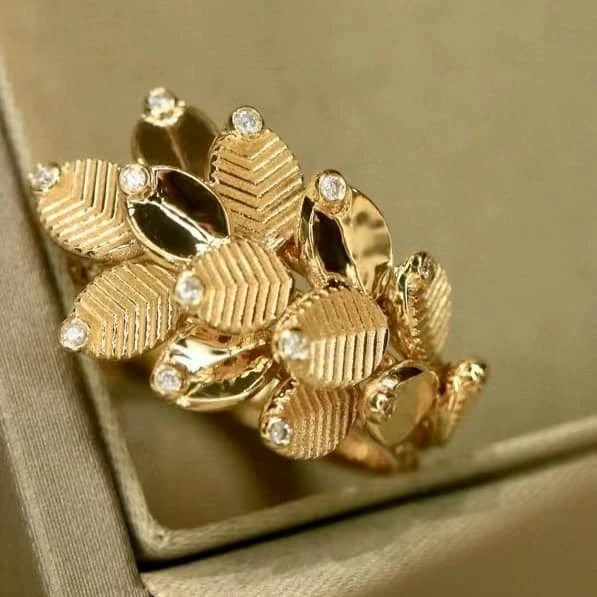 18K天然鑽石-咖啡豆系列戒指