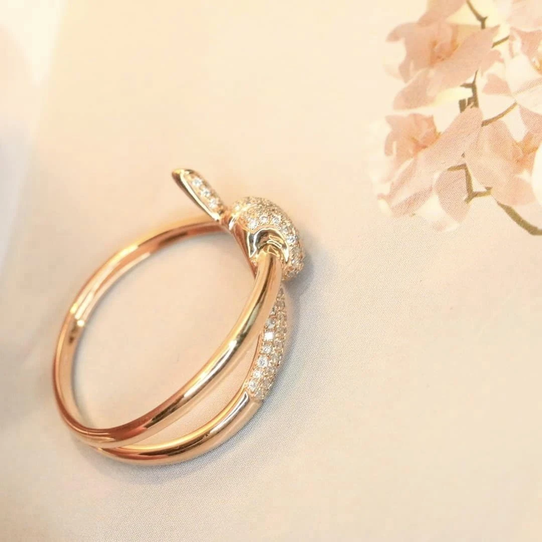 18K天然鑽石-打結戒指