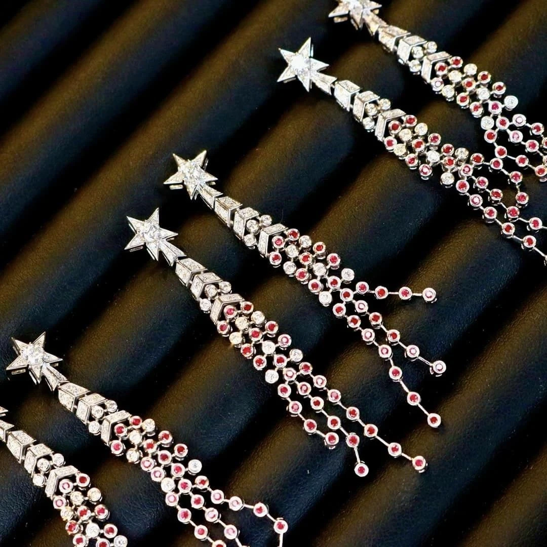 18K天然鑽石-紅寶石流星耳環 - 第6張圖 18K天然鑽石-紅寶石流星耳環