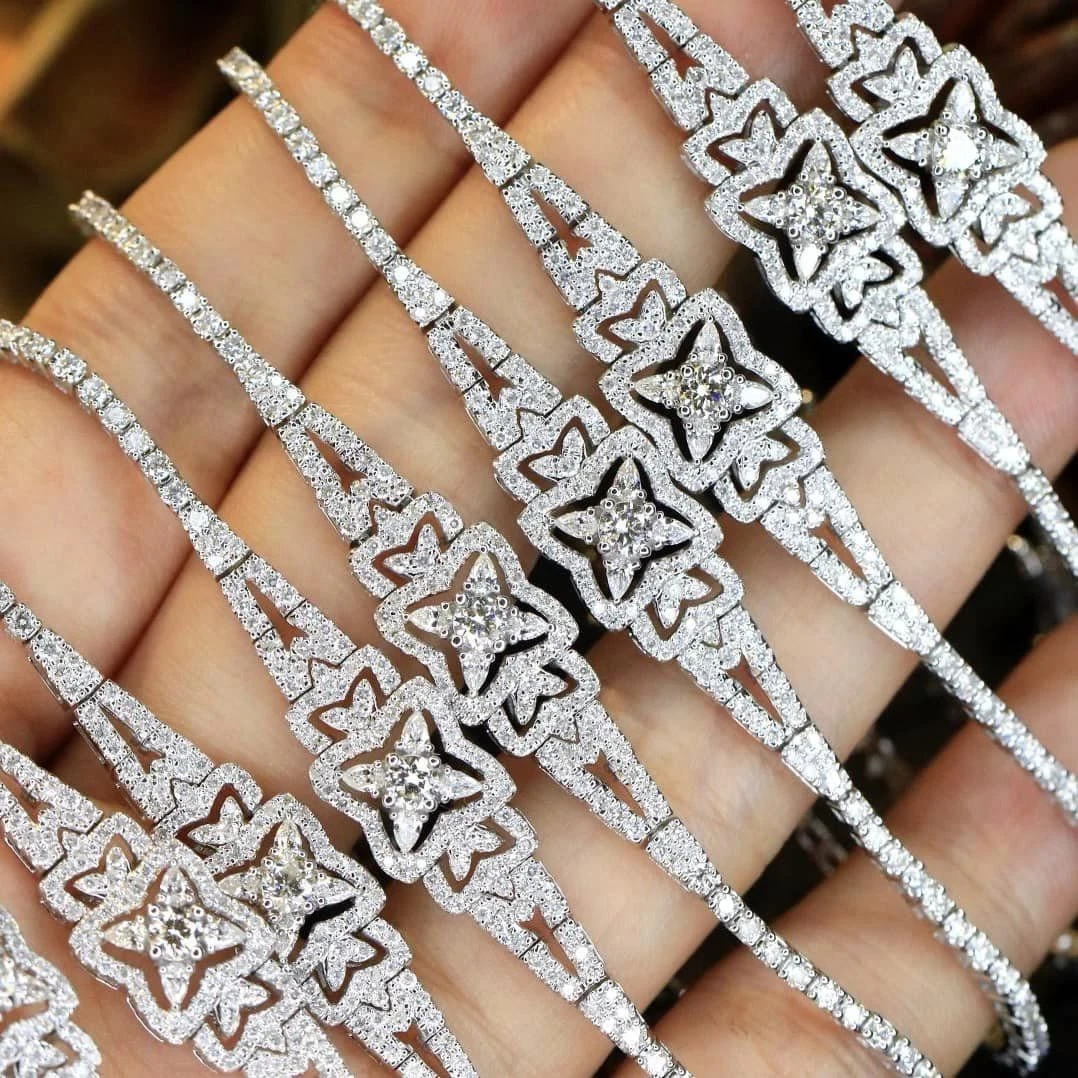 18K天然鑽石-滿鑽圖騰手鍊