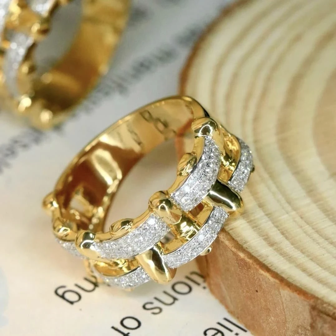 18K天然鑽石-錯落款戒指 - 第6張圖 18K天然鑽石-錯落款戒指