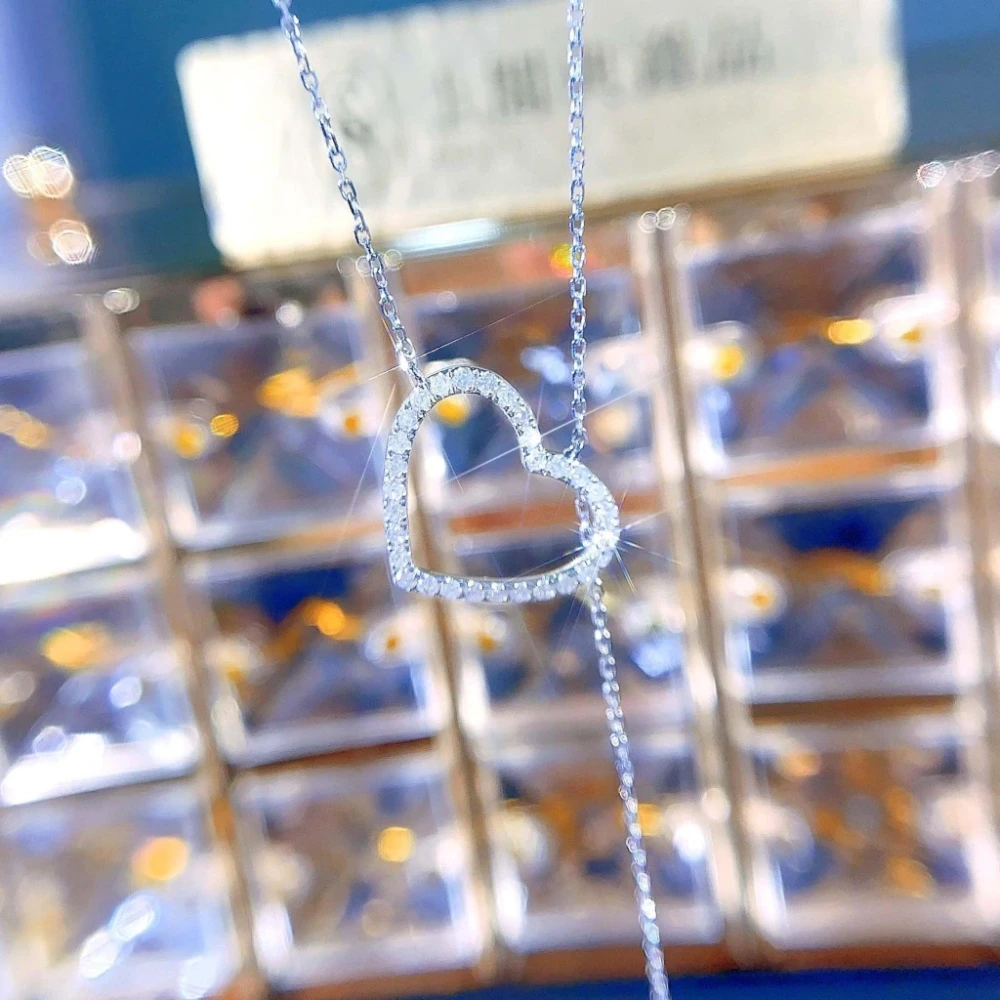 18K天然鑽石-雙愛心項鍊