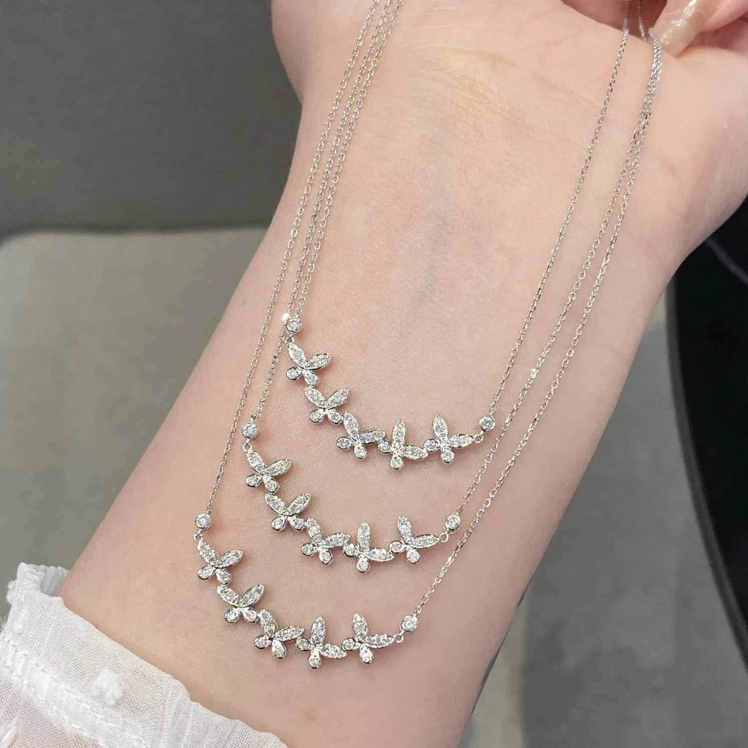 18K天然鑽石-微笑蝴蝶項鍊