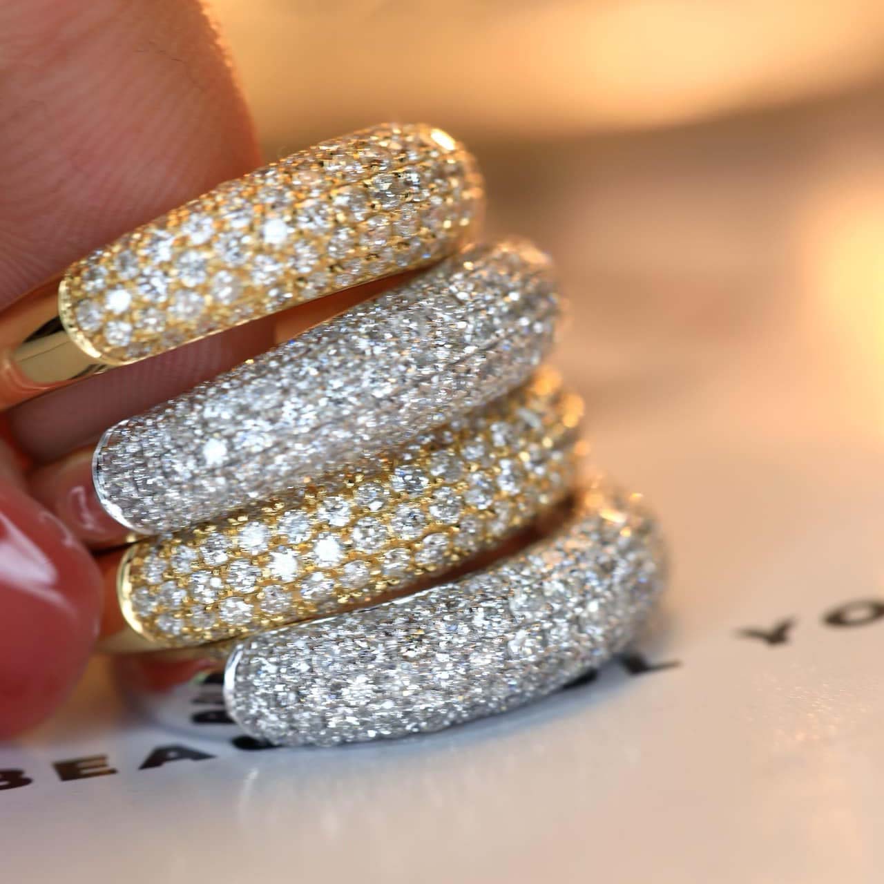 18K天然鑽石-男女款戒指