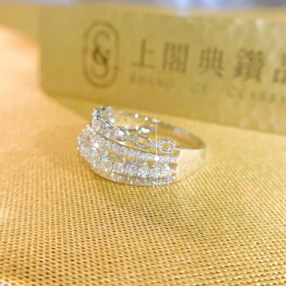 18K天然鑽石-多排款戒指 - 第6張圖 18K天然鑽石-多排款戒指