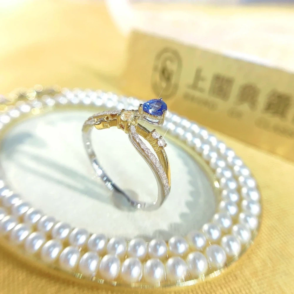 18K天然鑽石-藍寶星軌戒指 - 第6張圖 18K天然鑽石-藍寶星軌戒指